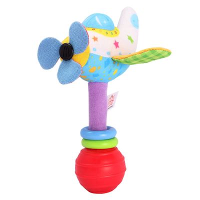 Baby Rattle Toy for Newborns, Cartoon Airplane Handbell Plush Toy, Educational Infant Hand Rattle for Early Development and Parent-Child Interaction
