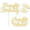 Gyufise 1Pc Gold Happy 8th Birthday Cake Topper Glitter 8th Birthday Cake Pick Cheers to 8 Years Old Eight Fabulous Cake Decorations for 8th Birthday Theme Party Supplies view 3