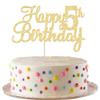 Gyufise 1Pc Happy 5th Birthday Cake Topper Glitter 5th Birthday Cake Pick Cheers to 5 Years Old Five Fabulous Cake Decorations for 5th Birthday Theme Party Supplies Gold view 1