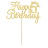 Gyufise 1Pc Happy 5th Birthday Cake Topper Glitter 5th Birthday Cake Pick Cheers to 5 Years Old Five Fabulous Cake Decorations for 5th Birthday Theme Party Supplies Gold view 3