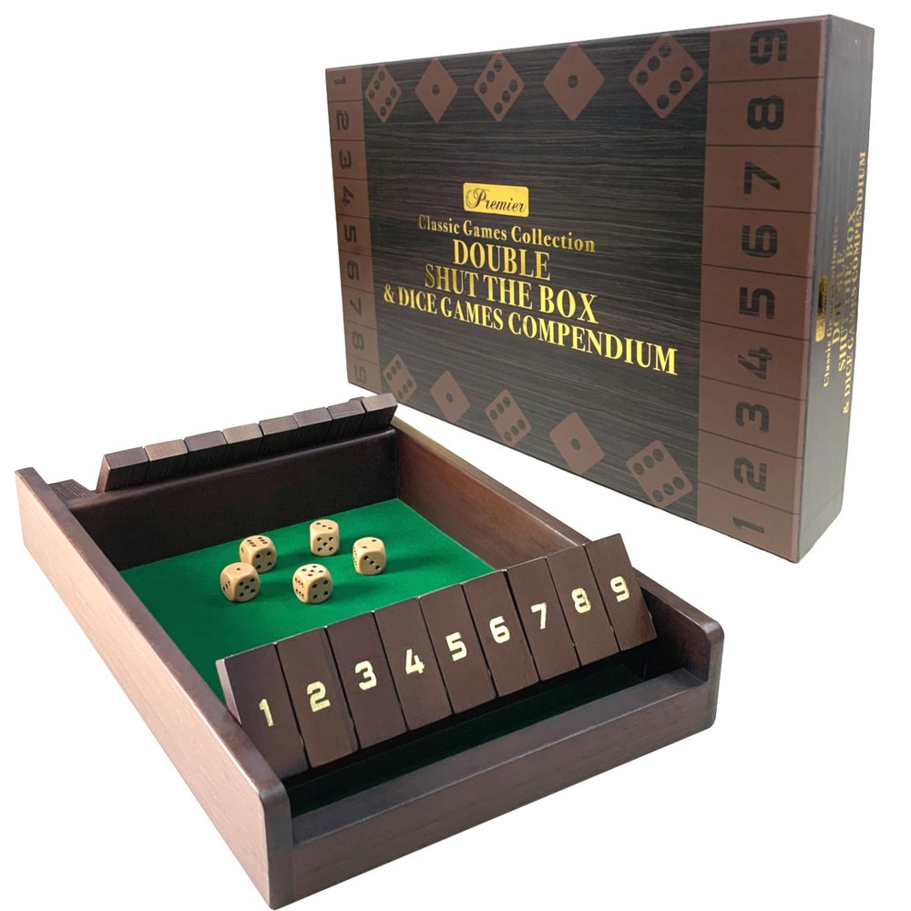 New Entertainment Premier Double Shut The Box & Dice Games Compendium Premium