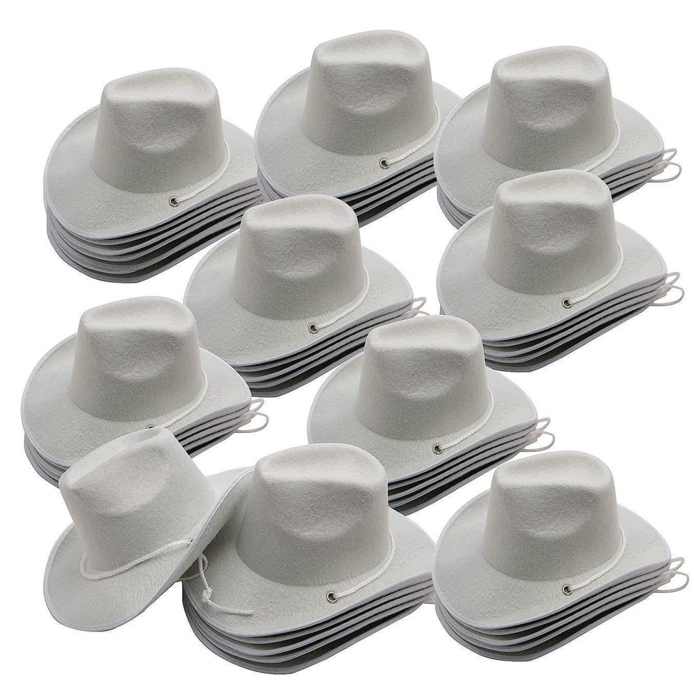 S&S Worldwide Cowboy Hats (Pack of 48) - Fun Decorate & Play Hats, 11.5"x12.25", Perfect for Western Theme8 White
