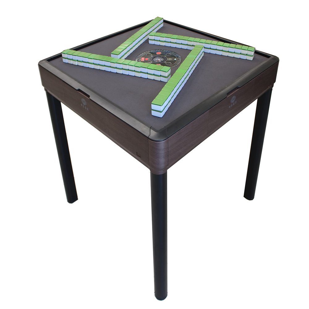 Automatic Mahjong Table Wooden Color. Utral-Thin Roller Coaster Style with 40mm Numbered Tiles Hard Table Cover Included American Style Mahjong Filipino Style Mahjong