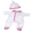 JC Toys | Berenguer Boutique | La Baby Doll Outfit | 2 Piece White and Pink Onesie|Washable| Ages 2+ | Fits Dolls 9"- 12" view 1
