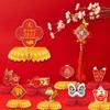 9pcs New Year Decoration Chinese New Year Table Decorations Chinese Fu Decor New Year Centerpiece Decoration Christmas Honeycomb Centerpieces Ornament Unique Lunar Calendar Paper view 3