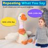 Marsjoy 13" Talking Dancing Goose Swan Stuffed Animal Repeating What You Say Mimicking Recording Plush Baby Toy Musical English Song Singing Glowing Animated Twisting Gift Toy for Boy Kid view 3