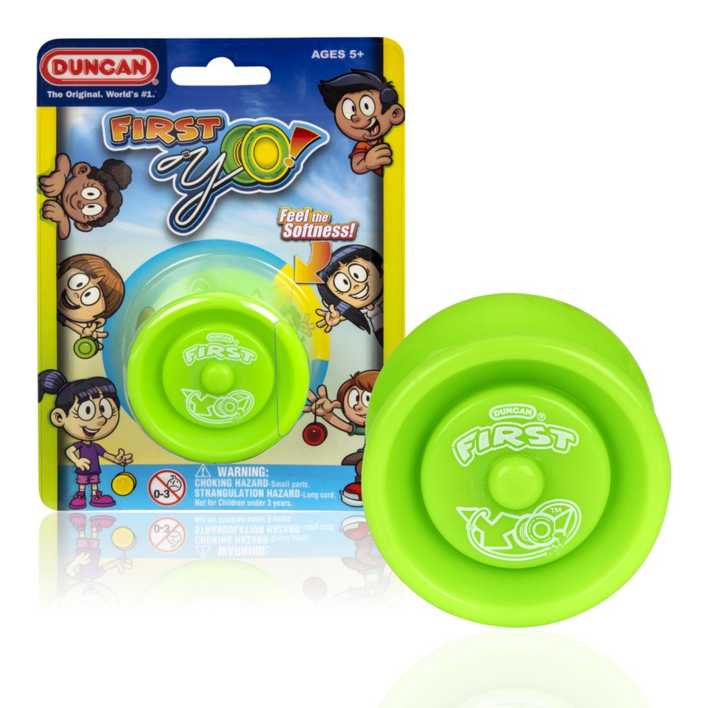 Duncan Toys First Yo! - Best Beginner Yo-Yo for Kids, Responsive Yo Yo, YoYo Toy - Green/Yellow