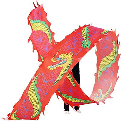 LORGL 3D Colorful Dragon Silk Flowy Spinning & Shaking Poi for Ribbon Toy for Children Kids Beginner