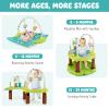 BABY JOY Baby Bouncer Activity Center, 3 in 1 Activity Center & Table | Infant Play Mat, Bouncing Activity Saucer w/Music, 3 Adjustable Height, 360 Seat for Babies 0-24 Months (Green) view 2