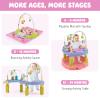 BABY JOY Baby Bouncer Activity Center, 3 in 1 Activity Center & Table | Infant Play Mat, Bouncing Activity Saucer w/Music, 3 Adjustable Height, 360 Seat for Babies 0-24 Months (Pink) view 2