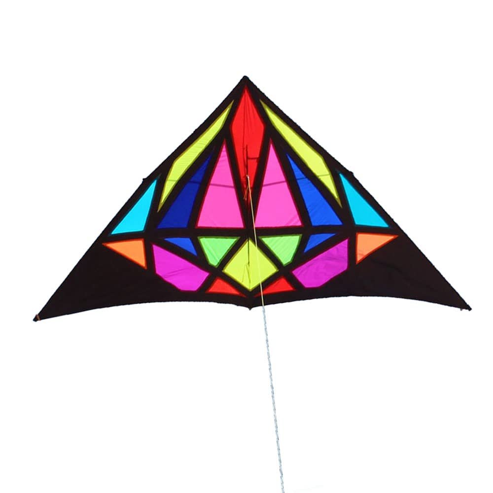 New Large Diamond Delta Kite for Adults Single Line Colorful Nylon Triangle Kites Easy to Fly
