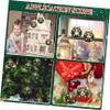10Pcs Mini Christmas Wreath Ornaments Small Hanging Miniature Wreaths with Bow Bell Decorations for Xmas Tree Door Cabinets Wall Dollhouse view 3