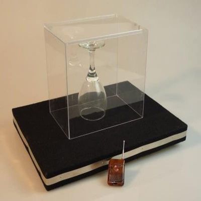 SUMAG 2 in 1 Remote Control Glass Breaking Tray Pro + Coin into Glass Mat with Organic Cover Magic Tricks Mentalism Stage Illusion