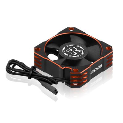 RC Cooling Fan 1/10 35mm 21000RPM 8.4V Aluminum ESC Motor Cooling Fan Heatsink for RC Car 1/8 1/10 Scale 3650,3660,3670 Brushless Motor (Black+Orange)