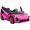 OLAKIDS Kids 12V Licensed Lamborghini SIAN Ride On Car, Electric Vehicle for Toddler with Control Remote, Battery Powered Toy with Music, Horn, 2 Speeds, Suspension, LED Lights, Bluetooth, USB (Pink) view 1