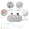 SHJADE Foam Ball Pit, 47.2"x 13.8" Large Ball Pits for Toddlers, Soft Round Kiddie Baby Playpen Ball Pool for Kids, Ideal Gift for Babies Indoor and Outdoor Game, Grey, (Balls not Included) view 2