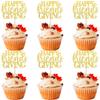 24 PCS Happy Friendsgiving Cupcake Toppers Glitter Fall Theme Thanksgiving Cupcake Picks Give Thanks Cake Decorations for Happy Thanksgiving Day Theme Birthday Party Supplies view 1