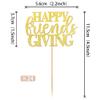 24 PCS Happy Friendsgiving Cupcake Toppers Glitter Fall Theme Thanksgiving Cupcake Picks Give Thanks Cake Decorations for Happy Thanksgiving Day Theme Birthday Party Supplies view 2