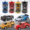 Grebest Mini RC Car,1 Set Micro Remote Control Car with Roadblocks Coke Cans Design Creative Simulation Racing Car Toy Kids Gift (Black) view 2