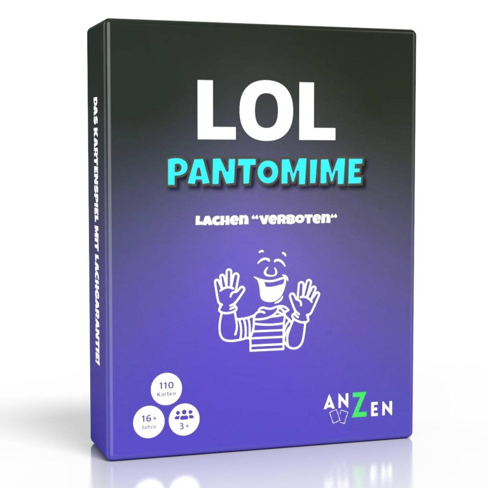 ANZEN LOL Pantomime - Lachen Verboten | Funny Adult Card Game | 110 Cards | Age 16+