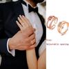 ERLOSYA 2pcs Fidget Band With Beads Spinner Rings for Women,Anti Anxiety Ring Stainless Steel Ring Sand Blast Finish.Unisex Adjustable Stacking Worry Ring (2 Pcs-Rose gold) view 4