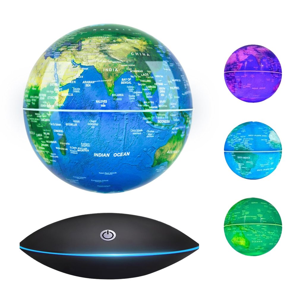 Flagest Magnetic Levitation Floating Globe Rotating Globe - Touch Control and Gradient Night Light Color Globes- Birthday Anniversary Gift(6 Inches)