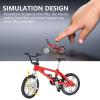 LIOOBO Metal Finger Bike: Mini Mountain Bike, Finger Toys Game, Finger BMX Set, DIY Decoration for Birthday Christmas Halloween 1Set Red view 2
