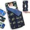 Primlect Thickened Toddler Nap Mat with Removable Pillow and Minky Blanket, Extra Large 55''x35'' Sleeping Bag, Washable, Roll up, Perfect for Daycare, Preschool, Kindergarten, Boys and Girls view 1