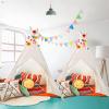 Wilhunter 2 Pack Kids Sleepover Teepee Tent with Lights, Foldable Indoor Slumber Party Tents, Sleep Over Play Tent Playhouse for Girls Birthday Gifts, White view 1