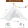 Wilhunter 2 Pack Kids Sleepover Teepee Tent with Lights, Foldable Indoor Slumber Party Tents, Sleep Over Play Tent Playhouse for Girls Birthday Gifts, White view 2