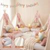 Wilhunter 2 Pack Kids Sleepover Teepee Tent with Lights, Foldable Indoor Slumber Party Tents, Sleep Over Play Tent Playhouse for Girls Birthday Gifts, White view 3