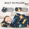 Primlect Thickened Toddler Nap Mat with Removable Pillow and Minky Blanket, Extra Large 55''x35'' Sleeping Bag, Washable, Roll up, Perfect for Daycare, Preschool, Kindergarten, Boys and Girls Dinosaur view 3