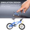 LIOOBO Exercise Bike Metal Finger Bike: Mini Mountain, Finger Toys Game, BMX Set, DIY Decoration for Birthday Christmas Halloween 1Set Blue Mini view 2