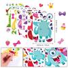 48 Sets Valentine's Day Craft Kits Face Stickers for Kids Valentines Party Favors Supplies Make Your Own Face Heart Animal Stickers Crafts for Kids Birthday School Class Party Decorations view 2