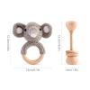 Wooden Baby Rattle Crochet Elephant and Wooden Rattle Baby Toys Set 2pcs Handmade Newborn Toy Early Development Grips Stuffed Animal Organic Rattle (Elephant Set) view 3