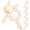 EXCEART 10pcs Wooden Hand Mirror Craft Supplies for Boys and Girls Unfinished Mirrors for Creative Projects Adorable Decorative Crafting for Arts Crafts Activities view 1