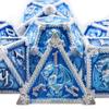 AUSTOR 7-Die Metal DND Dice Set Dungeons and Dragons Polyhedral Roll Playing Dice with Box D20 D12 D10 D% D8 D6 D4 for Pathfinder MTG RPG Board Games view 1