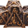 AUSTOR 7-Die Metal DND Dice Set Dungeons and Dragons Polyhedral Roll Playing Dice with Box D20 D12 D10 D% D8 D6 D4 for Pathfinder MTG RPG Board Games view 1
