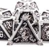 AUSTOR 7-Die Metal DND Dice Set Dungeons and Dragons Polyhedral Roll Playing Dice with Box D20 D12 D10 D% D8 D6 D4 for Pathfinder MTG RPG Board Games view 1