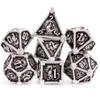 AUSTOR 7-Die Metal DND Dice Set Dungeons and Dragons Polyhedral Roll Playing Dice with Box D20 D12 D10 D% D8 D6 D4 for Pathfinder MTG RPG Board Games view 2