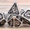 AUSTOR 7-Die Metal DND Dice Set Dungeons and Dragons Polyhedral Roll Playing Dice with Box D20 D12 D10 D% D8 D6 D4 for Pathfinder MTG RPG Board Games view 4