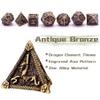 AUSTOR 7-Die Metal DND Dice Set Dungeons and Dragons Polyhedral Roll Playing Dice with Box D20 D12 D10 D% D8 D6 D4 for Pathfinder MTG RPG Board Games view 3