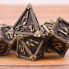 AUSTOR 7-Die Metal DND Dice Set Dungeons and Dragons Polyhedral Roll Playing Dice with Box D20 D12 D10 D% D8 D6 D4 for Pathfinder MTG RPG Board Games view 4
