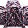 AUSTOR 7-Die Metal DND Dice Set Dungeons and Dragons Polyhedral Roll Playing Dice with Box D20 D12 D10 D% D8 D6 D4 for Pathfinder MTG RPG Board Games view 1