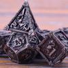AUSTOR 7-Die Metal DND Dice Set Dungeons and Dragons Polyhedral Roll Playing Dice with Box D20 D12 D10 D% D8 D6 D4 for Pathfinder MTG RPG Board Games view 4