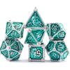 AUSTOR 7-Die Metal DND Dice Set Dungeons and Dragons Polyhedral Roll Playing Dice with Box D20 D12 D10 D% D8 D6 D4 for Pathfinder MTG RPG Board Games view 2