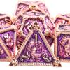 AUSTOR 7-Die Metal DND Dice Set Dungeons and Dragons Polyhedral Roll Playing Dice with Box D20 D12 D10 D% D8 D6 D4 for Pathfinder MTG RPG Board Games view 1