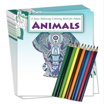 ZOCO Animals Coloring Book Bundles 25 Bulk Pack with Pencils Mindfulness Gifts for Adults, Seniors, Teens, Kids Great for Wellness Programs, Group Activities & Assisted Living