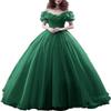 CharmingBridal Cinderella Princess Dress Off Shoulder Ball Gown Costume Quinceanera Dresses Emerald Green view 1