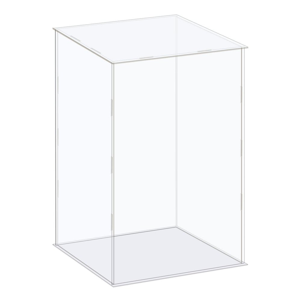 MECCANIXITY Acrylic Display Case Box Clear Dustproof Protection Showcase 8.3x8.3x14.1 Inch for Collectibles Display